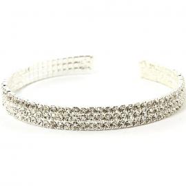 3 Lines Rhinestone Bangle