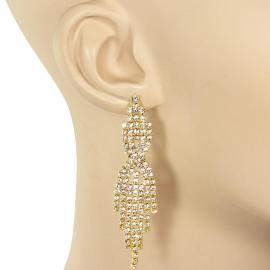 Rhinestone Fringed Earring