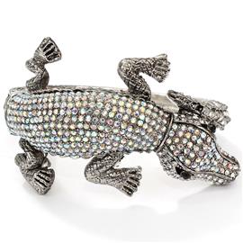 Rhinestone Alleigator Bangle Bracelet