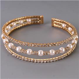 Pearls Layereds Bangle Bracelet