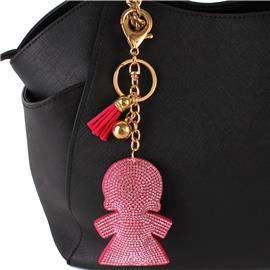 Girl Rhinestone Key Chain