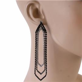 Rhinestone Layereds Long Earring