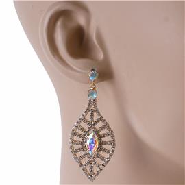 Rhinestone Leaves Shape Earring