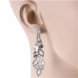 Rhinestone Leaves Shape Earring