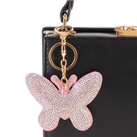 Foamy Rhinestones Butterflly Key Chain