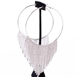 Rhinestone Hoop Fringe Earring