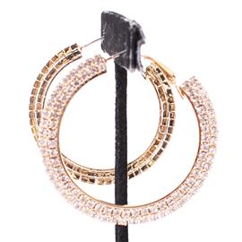 2 Lines Rhinestone Hoop Earring