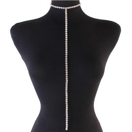 Rhinestone Long Drop Choker