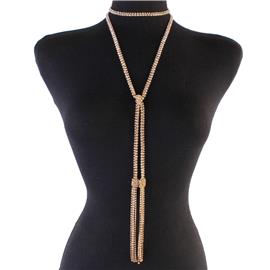 Rhinestone Long Necklace