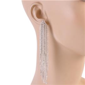 Rhinestone/Beaded Drop Chain Earring