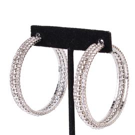 50MM Rhinestone Metal Hoop Earring