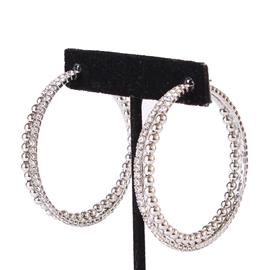 50MM Rhinestone Metal Hoop Earring