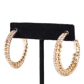 30MM Rhinestone Metal Hoop Earring