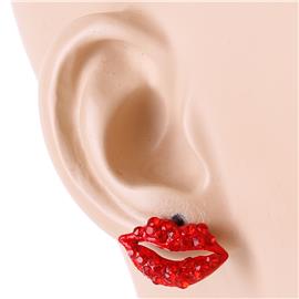 Rhinestone Lips Earring