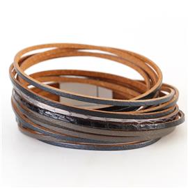 Layereds Leather Wrap Bracelet / Choker Necklace