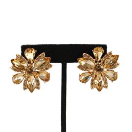 Crystal Flower Clip-On Earring