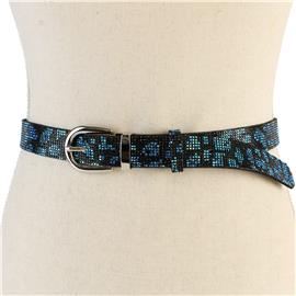 Rhinestones Print Belt