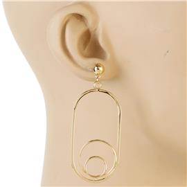 Metal Oval Dangling Earring