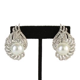 Crystal Pearl Clip-On Earring