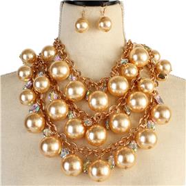 Pearl Drop Necklace Set