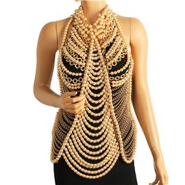 Pearl Mesh Body Chain