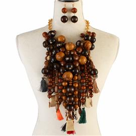 Fashion Wooden Necklace Set