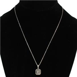 CZ Square Necklace