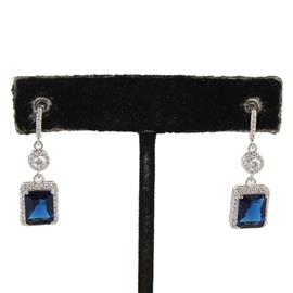 CZ Square Dangling Earring