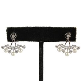 CZ Pearl Double Side Earring