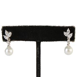 Pearl CZ Dangling Earring