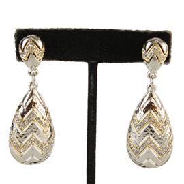 CZ Metal Zic Zac Tear Earring