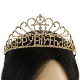 "Rhinestones "Happy Birth Day" Tiara"