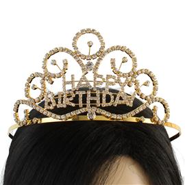 "Rhinestones "Happy Birth Day" Tiara"