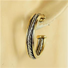 Rhodium Hoop Cable Earring