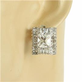 Cubic Zirconia Rectangle Earring