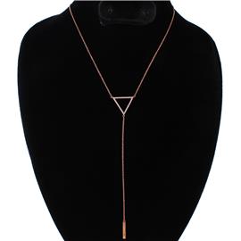 CZ Drop Pendant Triangle Necklace