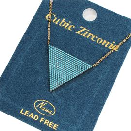 CZ Casting Triangle Pendant Necklace