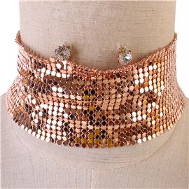 Mesh Choker Necklace Set