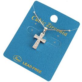 CZ Pendant Cross Necklace