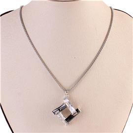 CZ Square Pendant Necklace