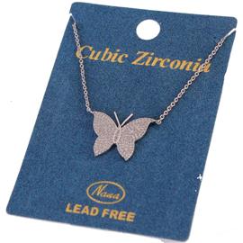 CZ Pendant Butterfly Necklace