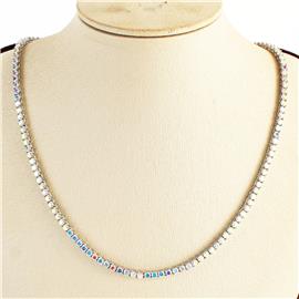 "18" 3mm Cubic Zirconia Tennis Necklace"