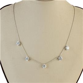 Cubic Zirconia 5 Stones Necklace