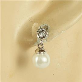 CZ Dangling Pearl Earring