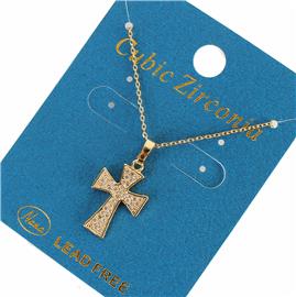 CZ Pendant Cross Necklace