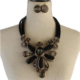 Fashion Flower Wired Necklace Set