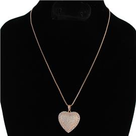 Cubic Zirconia Heart Necklace