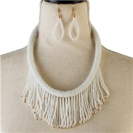 Beads Fringed Necklace Set