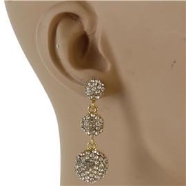 Rhinestones Round Dangling Earring