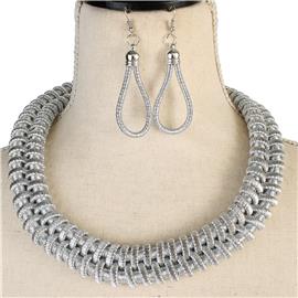 Cord 2 Ln Fashion Necklace Set